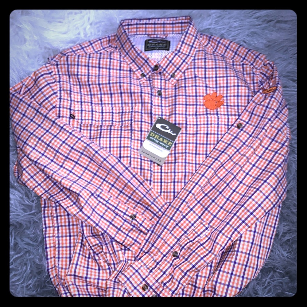 Men’s NWT Drake Clemson Button Down Shirt!